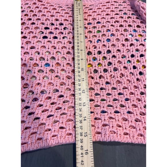 Debut Colorful Granny Square Cropped Sweater Size Medium Cozy Cottagecore - Picture 7 of 7